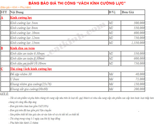 bao gia vach kinh cuong luc
